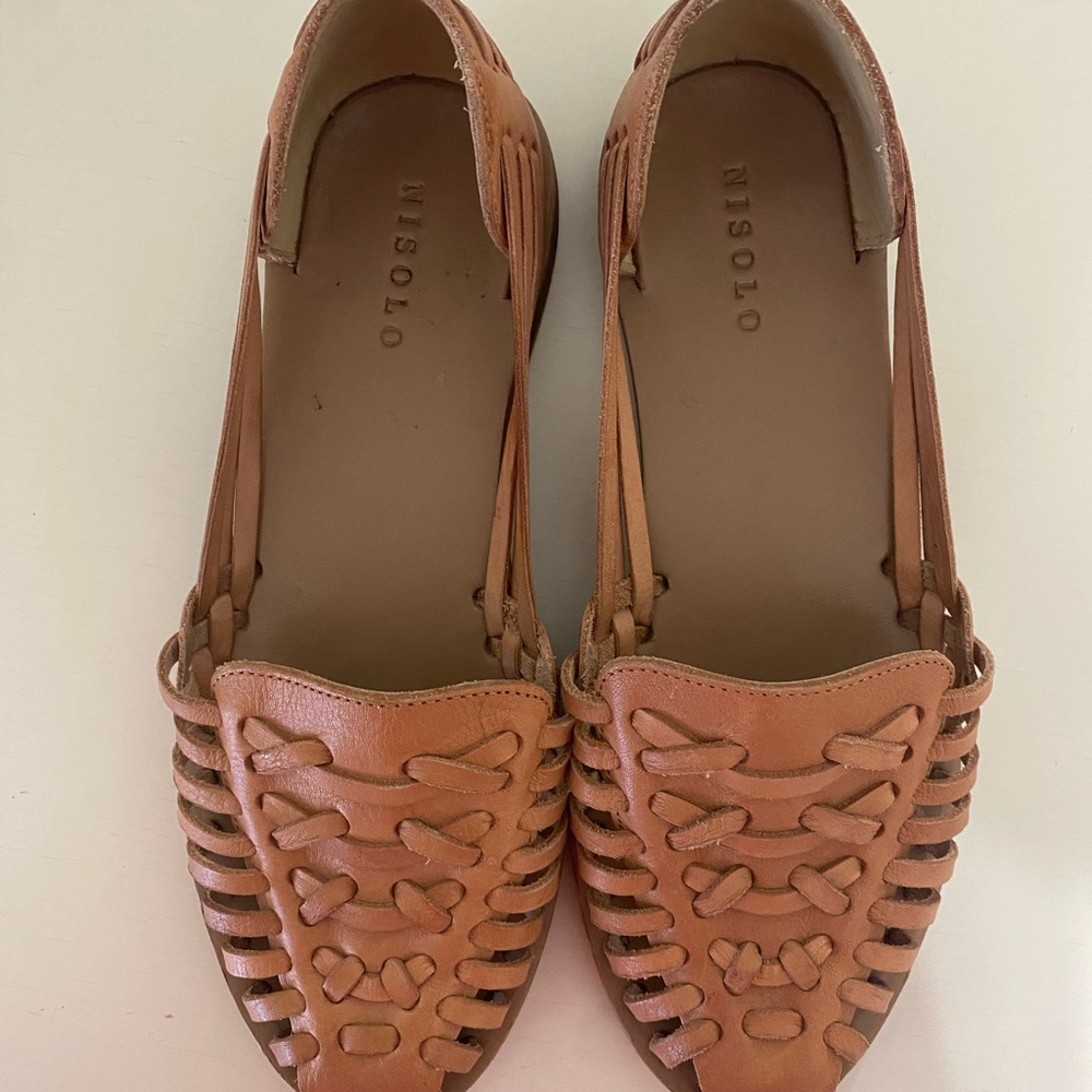 Nisolo Huarache Women's Brown Leather Flats